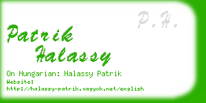 patrik halassy business card